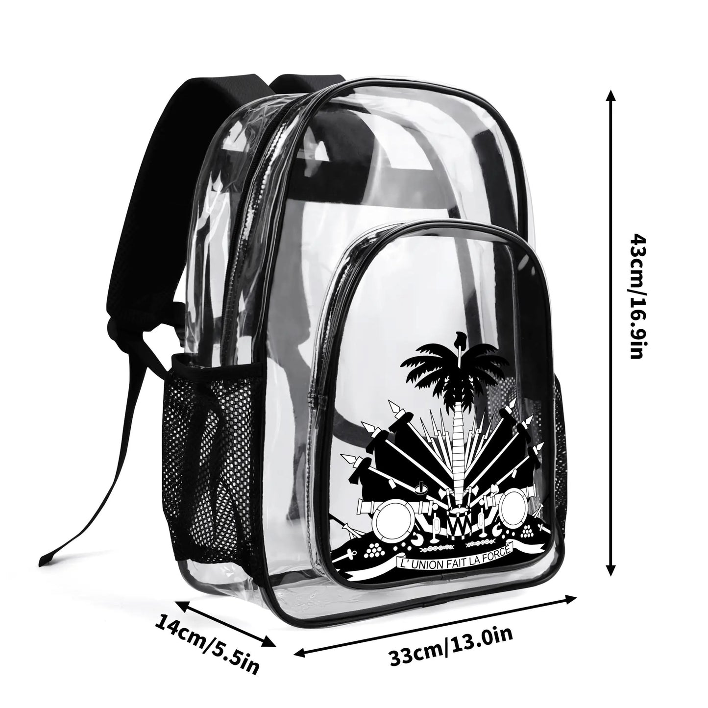 Large 17 Inch Clear Bag PVC See Through Transparent School Backpack