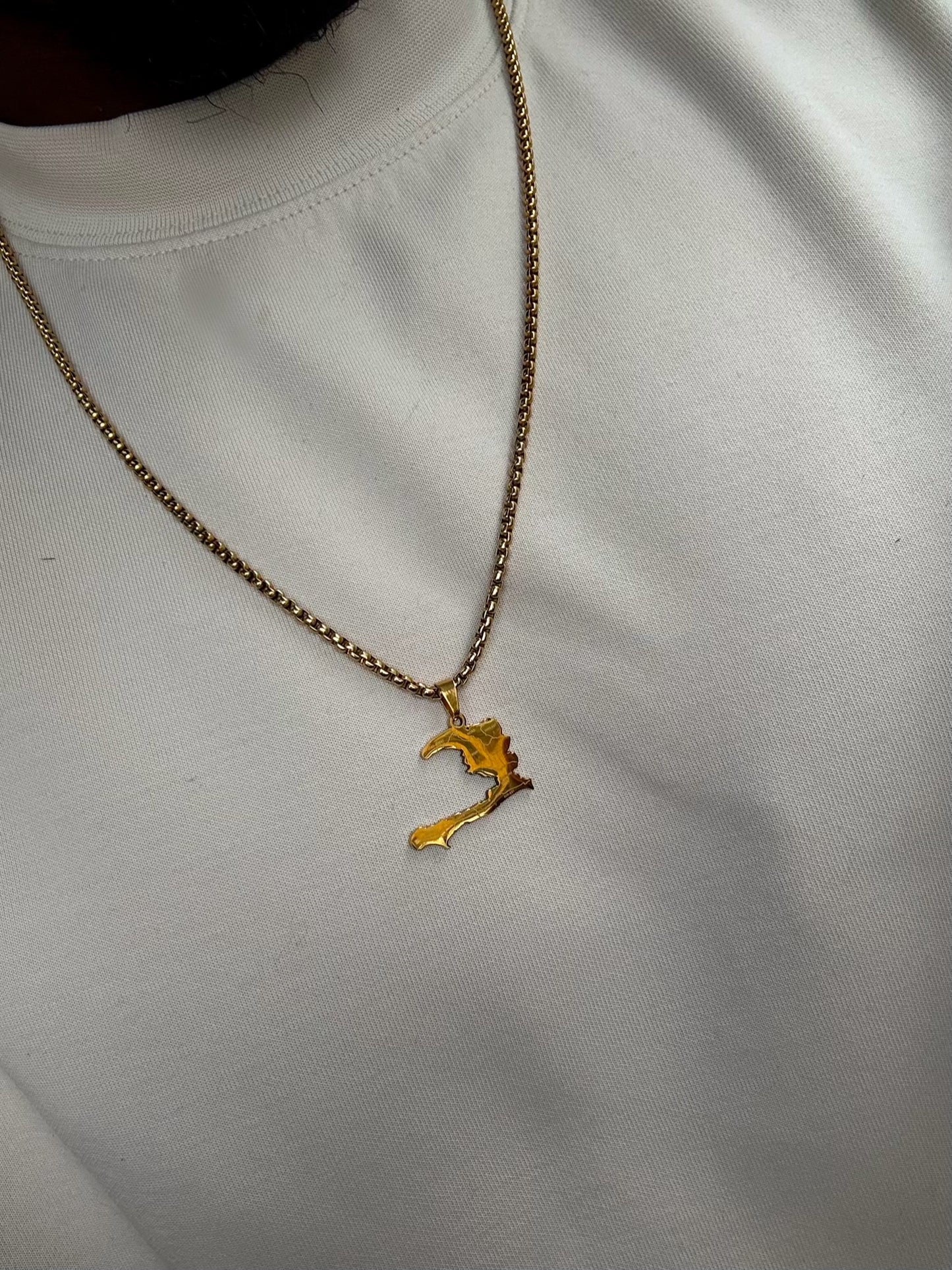 Haitian Map Pendant Necklace